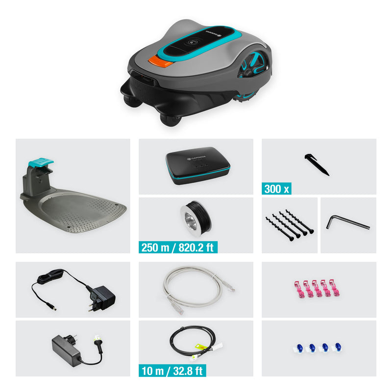 Gardena Mähroboter smart SILENO Life 1500 m² Set: Innovative LONA AI-Technologie, Steuerung per App, SensorControl, für Steigungen bis zu 35 Prozent, inkl. smart Gateway, DE-Version (19704-60)