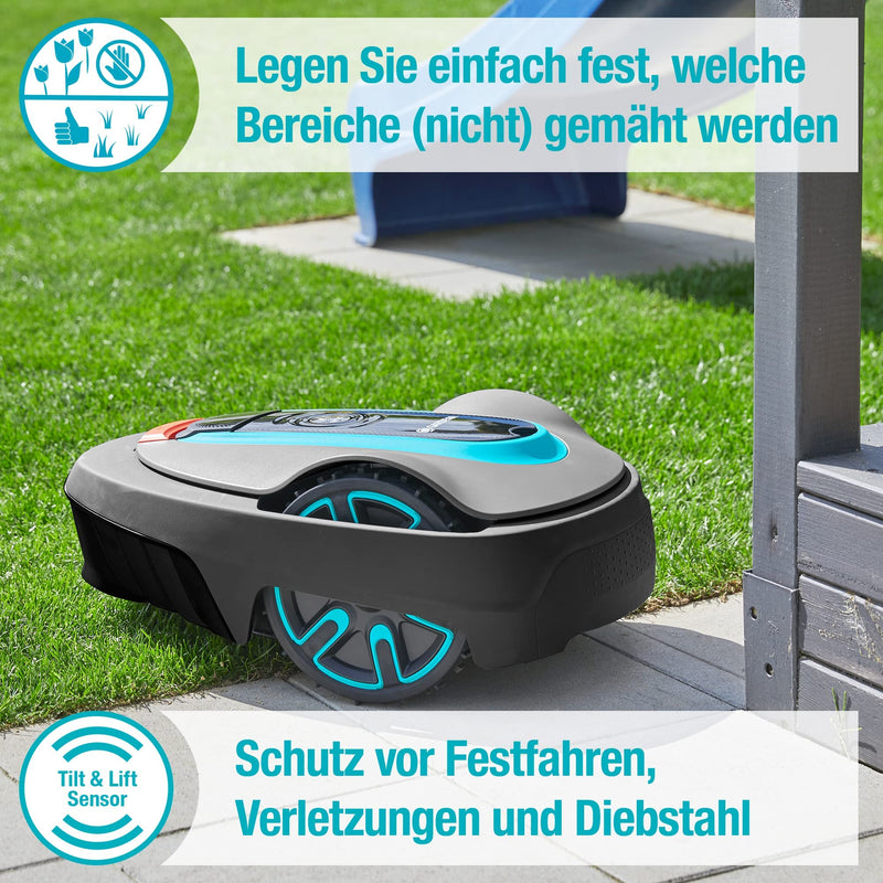 Gardena Mähroboter smart SILENO life 1000 m² Set: Innovative LONA AI-Technologie, Steuerung per App, SensorControl, für Steigungen bis zu 35 Prozent, inkl. smart Gateway, DE-Version (19702-60)