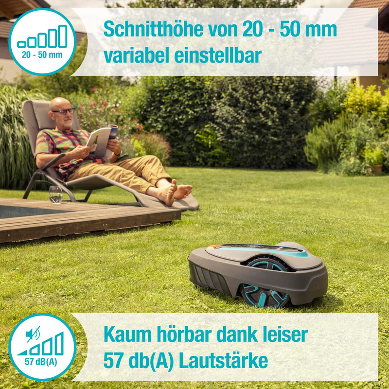 Gardena Mähroboter smart SILENO Life 1500 m² Set: Innovative LONA AI-Technologie, Steuerung per App, SensorControl, für Steigungen bis zu 35 Prozent, inkl. smart Gateway, DE-Version (19704-60)